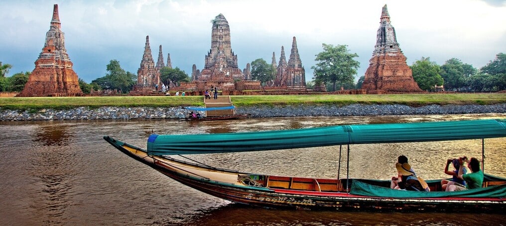 Excursion en bateau longtail autour des temples d'Ayutthaya