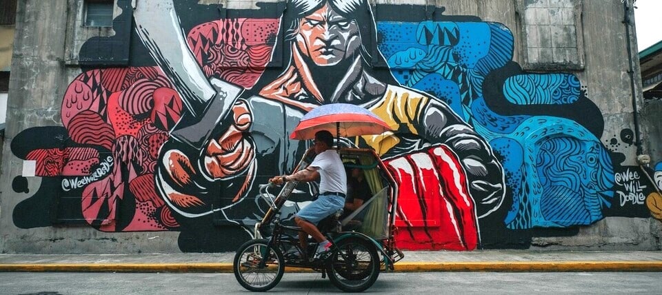 Street art dans les rues de Manile capitale des Philippines
