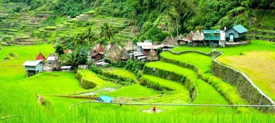 Village Ifugao au coeur des montagnes et des rizières en terrasse de Banaue